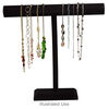 Display, necklace, velveteen and wood, black, 17 x 16-1/2 x 4 inches with 2-inch bar. Sold individually. image number 1