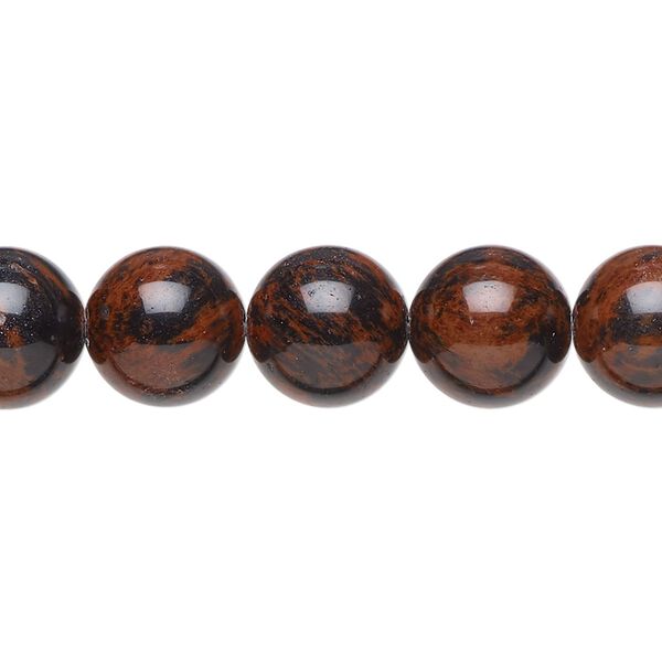 Mahogany obsidian 1pkg1, round bead natural 15.5-16 inch 10mm image number 0