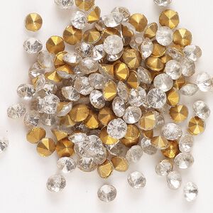 Chaton 144pk crystal foil back, vintage Preciosa Czech crystal rhinestone round PP31