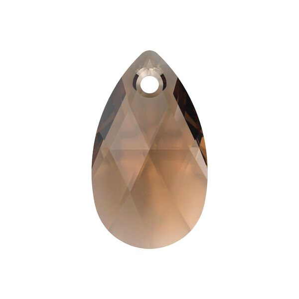 Drop 1pkg144 light smoked topaz, Swarovski® ReCreated™, 16mm faceted pendant pear 6106 image number 0