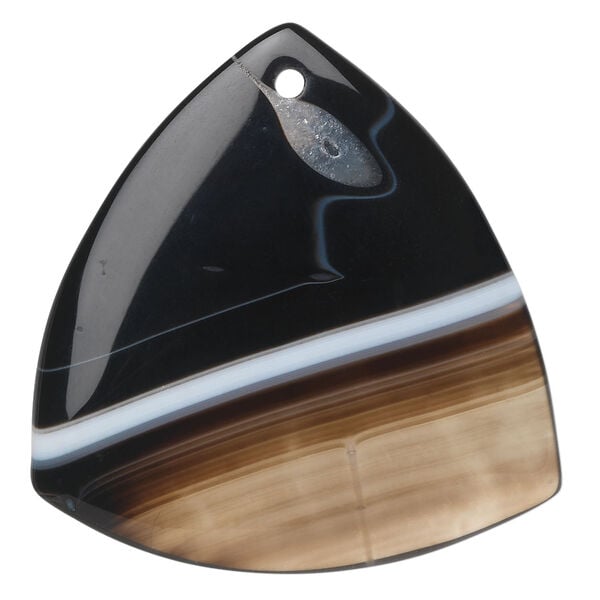 Black agate 1pkg1, rounded triangle focal 43x42x42mm image number 0