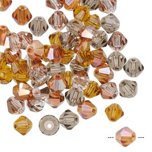 Bead mix 60pk 16 facets fall, Celestial Crystal® 6mm bicone