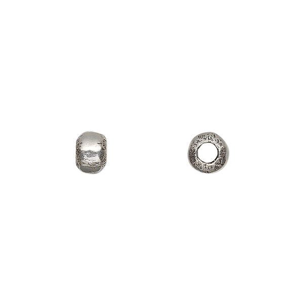 Bead, Hill Tribes, antiqued sterling silver, 6x4mm rondelle. Sold per pkg of 2. image number 0