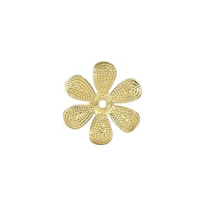 Component, gold-finished steel, 17.5mm single-sided flower. Sold per pkg of 20.