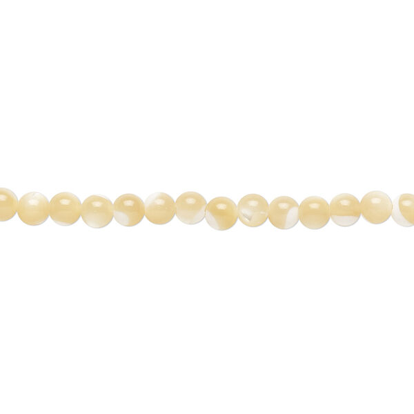 Bead, mother-of-pearl shell (natural), 3mm round, Mohs hardness 3-1/2. Sold per 15-1/2" to 16" strand. image number 0