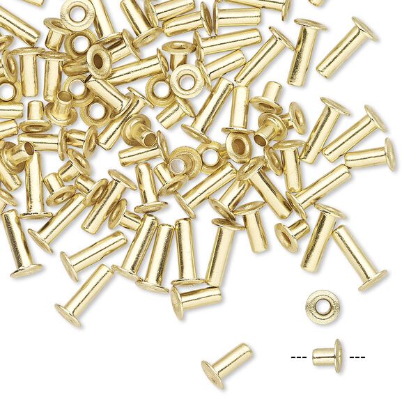 Eyelet mix, brass, 3.5x3mm-7x3.5mm with 1.4mm inside diameter, fits 2mm hole. Sold per pkg of 100. image number 0