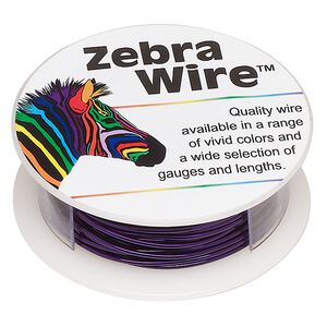 Wire, Zebra Wire™, color-coated copper, purple, round, 18 gauge. Sold per 10-yard spool.