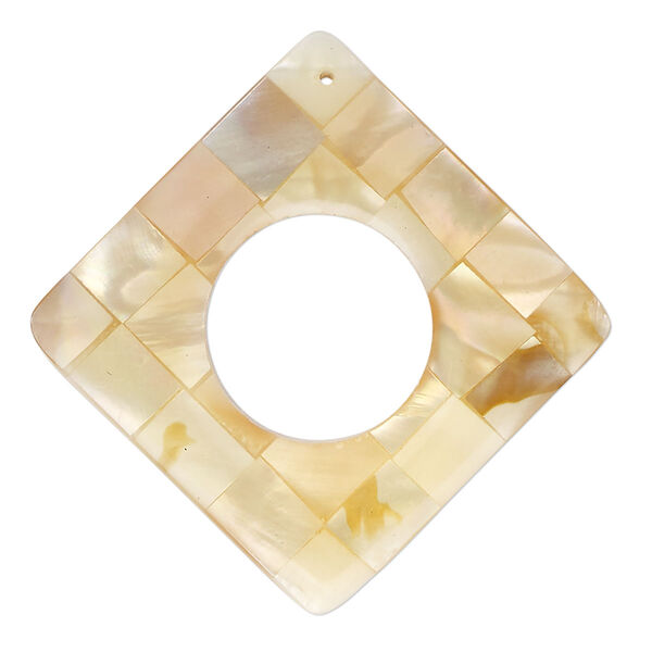 Focal, black lip shell / gold lip shell / mother-of-pearl shell (assembled), 38mm double-sided diamond go-go, Mohs hardness 3-1/2. Sold individually. image number 0