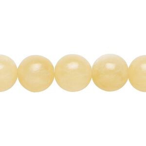 Yellow calcite 1pkg1, round bead 15.5-16 inch 12mm