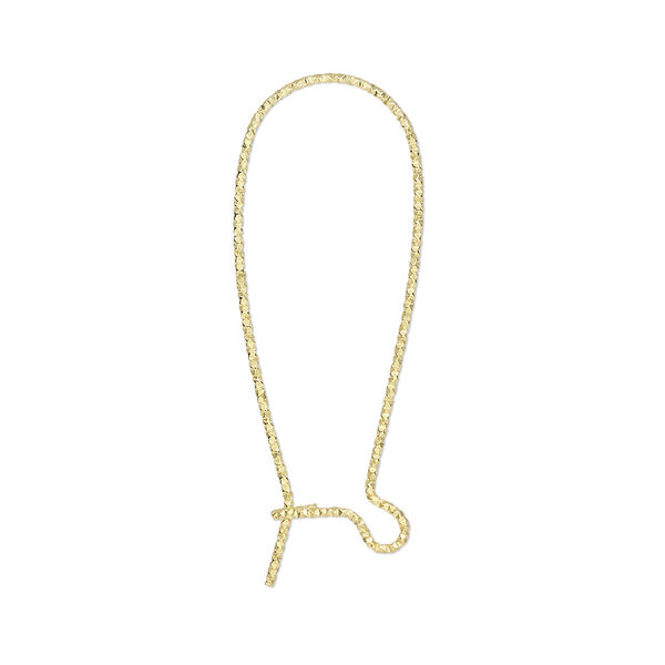 Ear wire, gold-finished sterling silver, 31mm diamond-cut kidney with open loop, 21 gauge. Sold per pair. image number 0