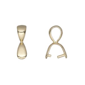 Bail, JBB Findings, ice-pick, brass, 17.5x5mm, 5.5mm grip length. Sold individually.