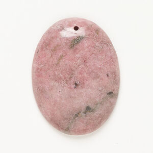 Rhodonite 1pkg1, top-drilled domed oval focal natural, 40x30mm
