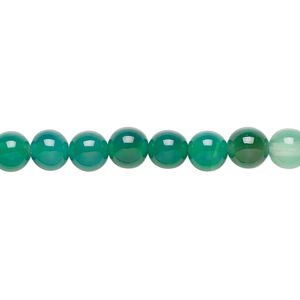 Green agate 1pkg1, round bead 15.5-16 inch 6mm
