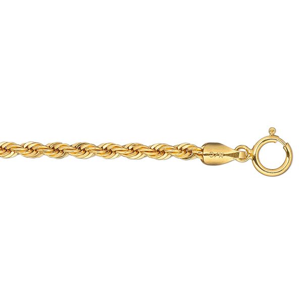 Chain, 14Kt gold-filled, 2.5mm French rope, 24 inches with springring clasp. Sold individually. image number 0