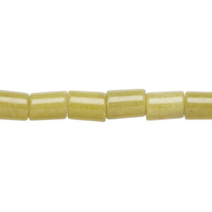 Olive new "jade" 1pkg1, round tube bead natural, 15 inch 7x5mm-8x6mm