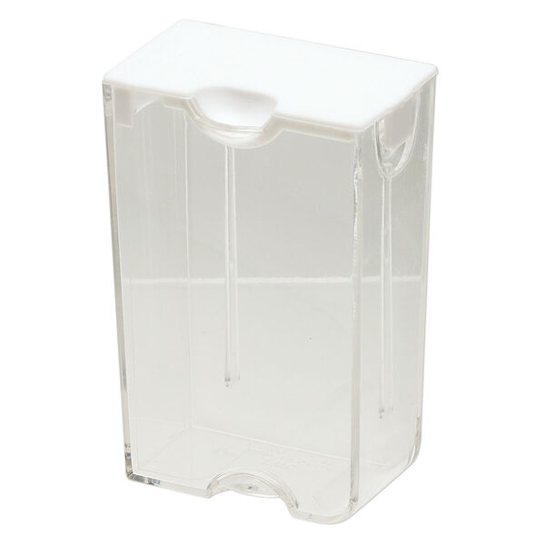 Organizer, Large Containers™, Bead Storage Solutions™, plastic, clear and opaque off-white, 3 x 2 x 1-1/8 inches. Sold per 3-piece set. image number 1