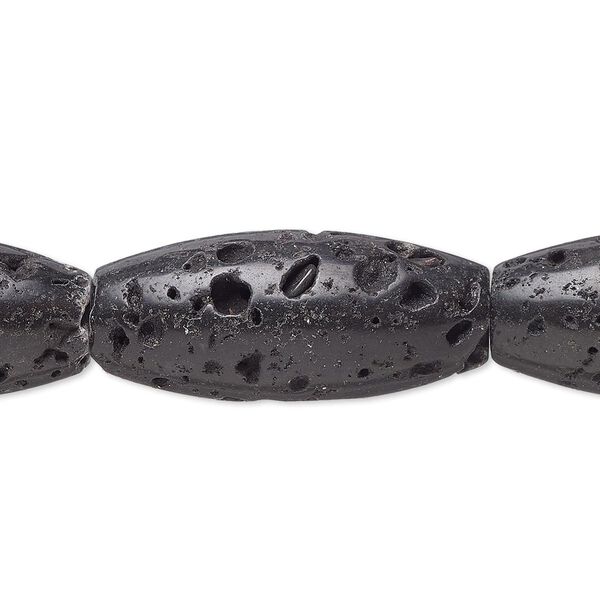 Blackstone 1pkg1, rough oval bead 8 inch 35x15mm-36x16mm image number 0