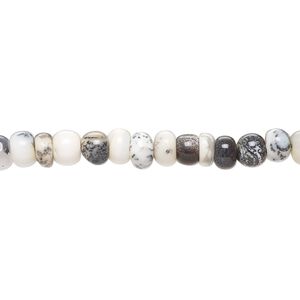 Dendritic opal 1pkg1, hand-cut rondelle bead natural 8 inch 5x2mm-6x4mm