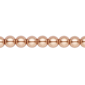 Pearl 1pk bright gold, Celestial Crystal® 6mm round 15.5-16 inch