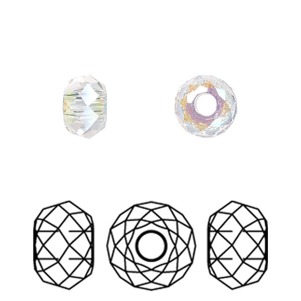 Bead 4pk crystal shimmer 2X, Crystal Passions® 8x5.3mm briolette XL hole 5042 image number 0