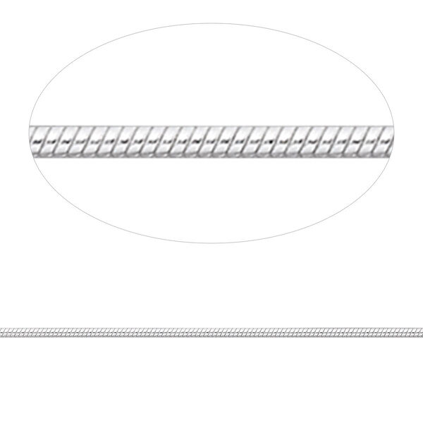 Chain, Gossamer™, sterling silver, 1mm snake. Sold per pkg of 5 feet. image number 0