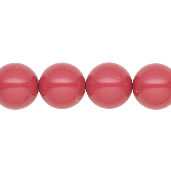 Pearl 10pk cranberry, Preciosa Czech crystal 12mm round image number 0