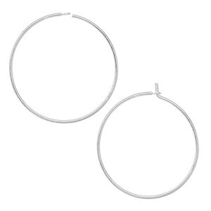 Earring hoop 1pkg10 sterling silver, 31mm round, 5 pair