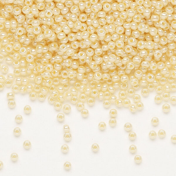 Seed bead, Preciosa Ornela Czech glass, pkg/50g, #11 rocaille, opaque luster dark cream pearl, (47185). image number 0