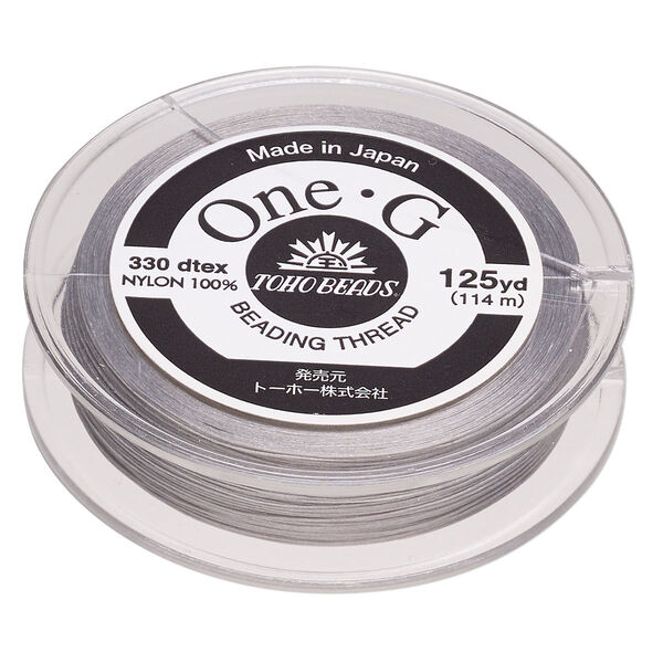 Thread, One-G™, nylon, pkg/125 yards, light grey, size 0. image number 0