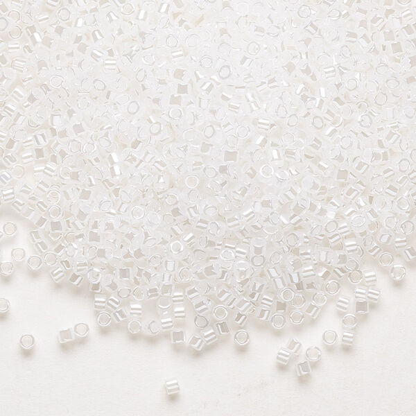 Seed bead, Delica®, glass, pkg/7.5g, #11 round, translucent luster opal (DB-0231). image number 0