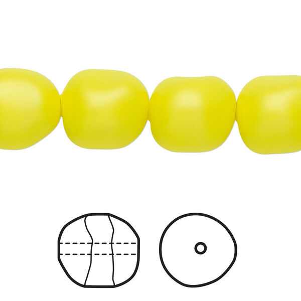 Pearl 10pk neon yellow, Crystal Passions® 12mm baroque 5840 image number 0