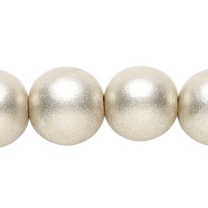 Taiwanese cheesewood 1pkg1, hand-cut painted round bead 15.5-16 inch metallic platinum 16mm