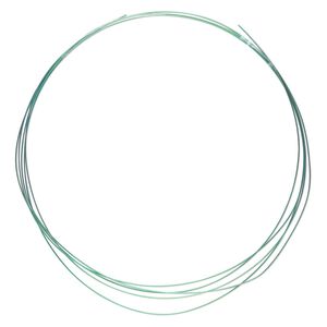 Wire, anodized niobium, green, half-hard, round, 24 gauge. Sold pkg of 5 feet.