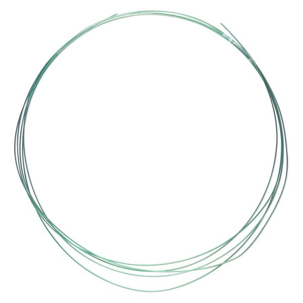 Wire, anodized niobium, green, half-hard, round, 24 gauge. Sold pkg of 5 feet. image number 0