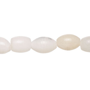 Snow quartz 1pkg1, oval bead natural, 15 inch 10x7mm-13x8mm