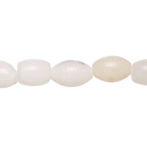 Snow quartz 1pkg1, oval bead natural, 15 inch 10x7mm-13x8mm image number 0