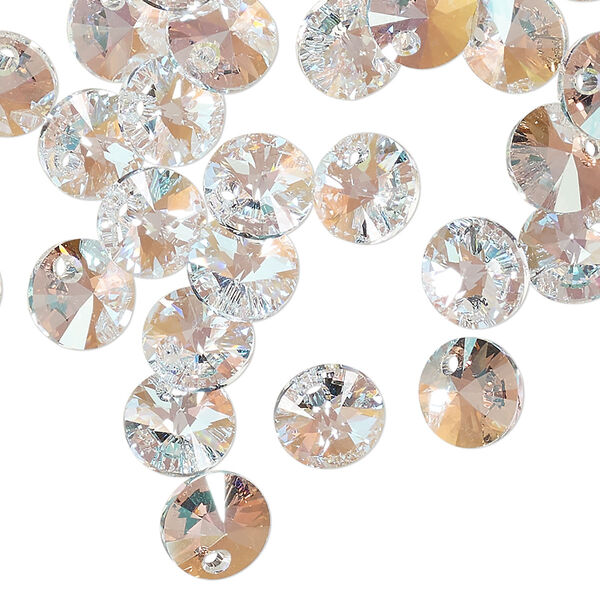Drop 12pk crystal shimmer, Crystal Passions® 8mm pendant mini disk 6428 image number 1