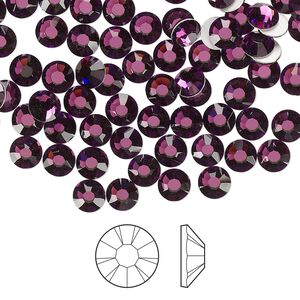 Flat back 1440pk amethyst foil back, Preciosa MAXIMA Czech crystal rhinestone 4.6-4.8mm chaton rose round SS20