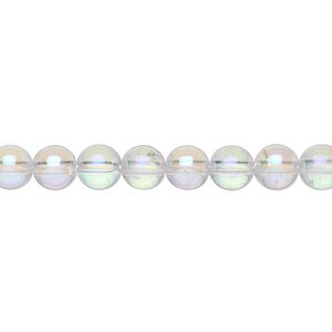 Quartz crystal 1pkg1, AB round bead 15.5-16 inch 6mm