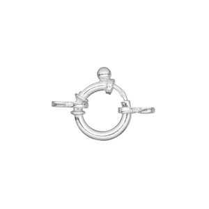 Springring 1pkg1 sterling silver, 12mm, clasp 1-strand