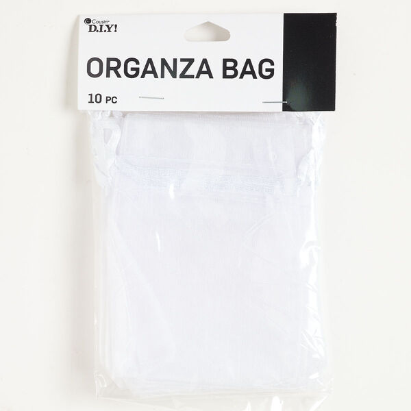 Pouch organza 10pk 4x3 inch rectangle, white image number 0