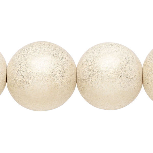 Taiwanese cheesewood 1pkg1, hand-cut painted round bead 15.5-16 inch gold cream 20mm image number 0