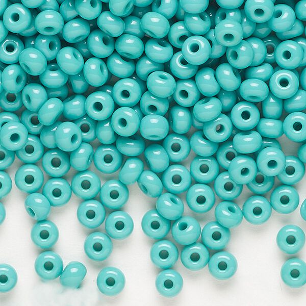 Seed bead, Preciosa Ornela Czech glass, pkg/500g, #6 rocaille, opaque seafoam green, (63130). image number 0