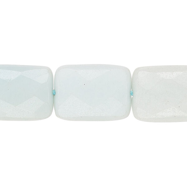 Bead, amazonite (natural), light and dark, 18x13mm faceted rectangle, B grade, Mohs hardness 6 to 6-1/2. Sold per 15-1/2" to 16" strand. image number 0