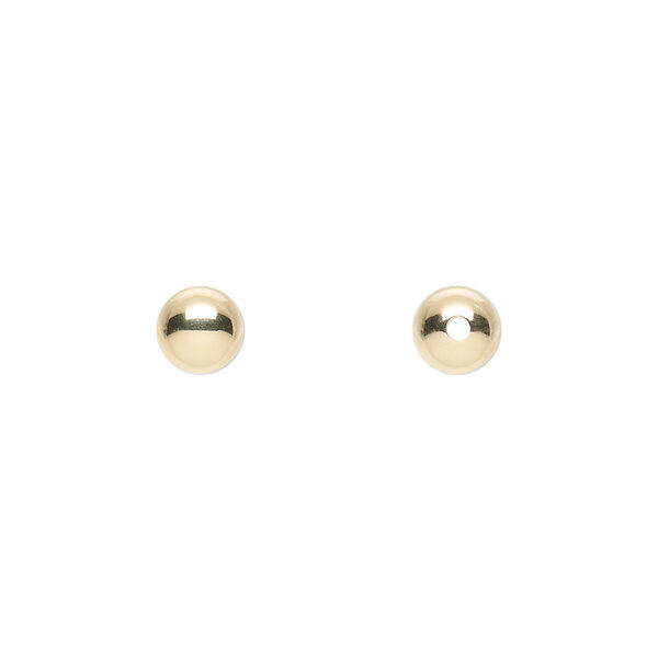 Bead, 14Kt gold, 6mm seamless round. Sold per pkg of 10. image number 0