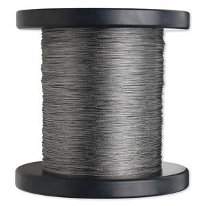 Beading wire, Tigertail™, nylon-coated stainless steel, clear, 3 strand, 0.012-inch diameter. Sold per 1,000-foot spool.