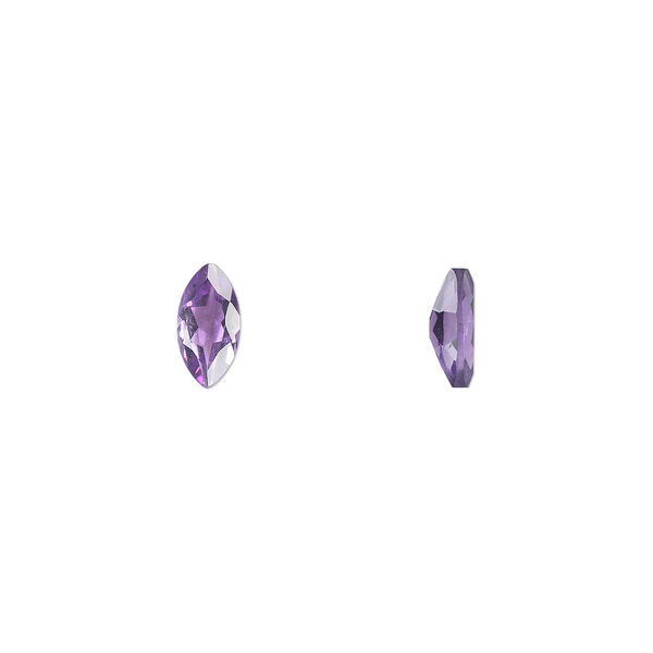 Gem, amethyst (natural), light to medium, 8x4mm faceted marquise, A grade, Mohs hardness 7. Sold per pkg of 2. image number 0