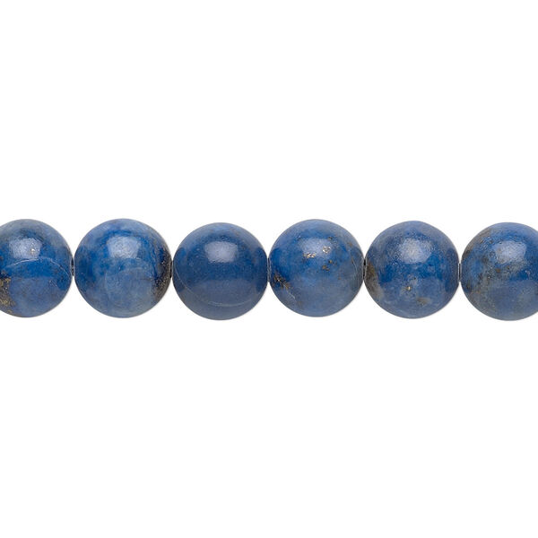 Bead, denim lapis (natural), 8mm round, C grade, Mohs hardness 5 to 6. Sold per 15-1/2" to 16" strand. image number 0