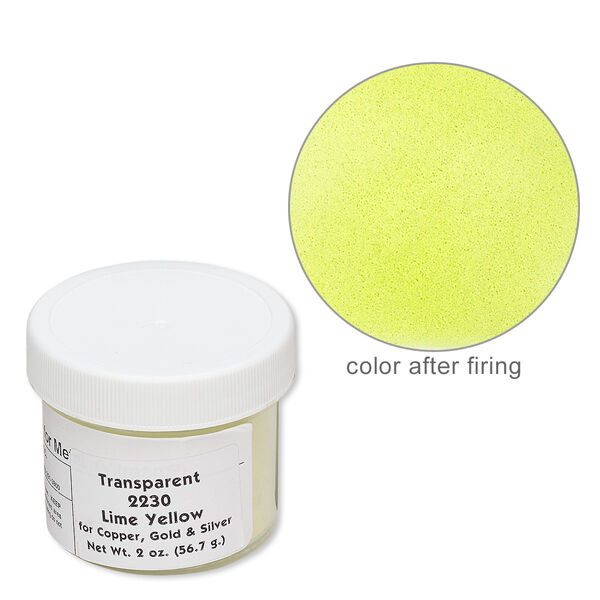 Enamel, Vitrearc©, pkg/2-ounce jar, transparent lime yellow, (2230). image number 0