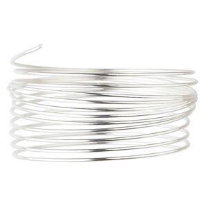 Wire, sterling silver, dead-soft, round, 22 gauge. Sold per pkg of 5 feet.